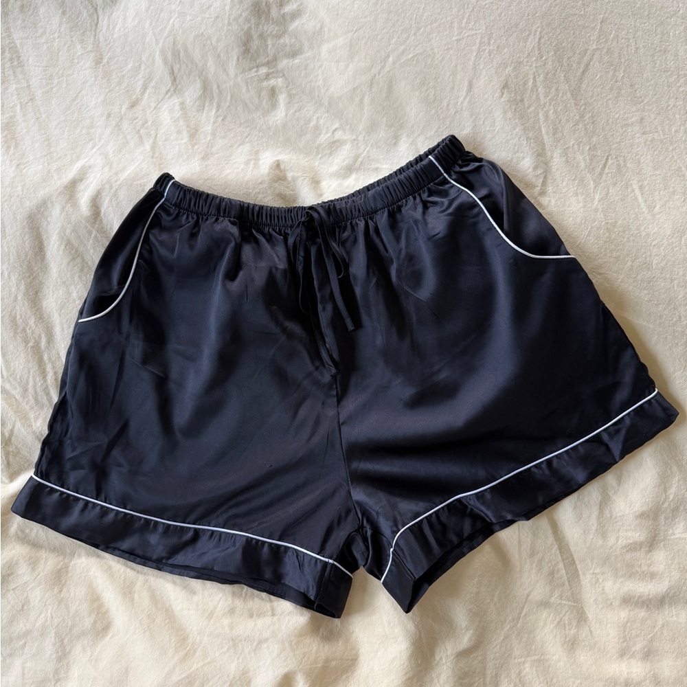 Women's Black Satin Pajama Set - Picture 3 of 3
